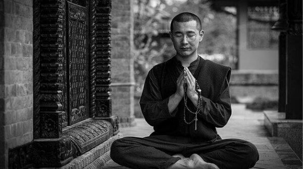 a man meditating in ancient times