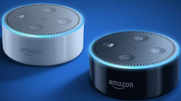 First generation Dot devices in white and black colours.