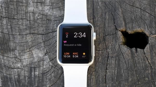 Apple Watch series 1 with white color strap
