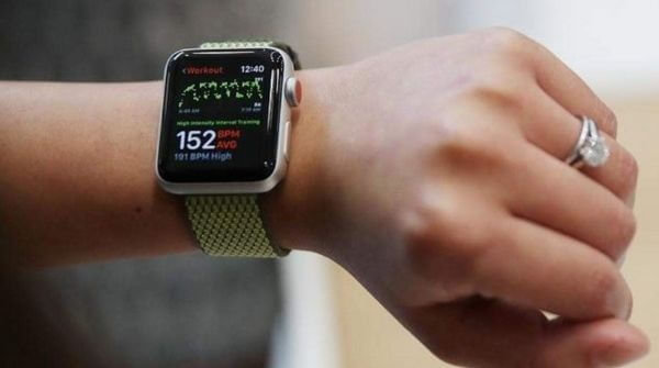 Series 3 smartwatch from Apple with optical heart sensor