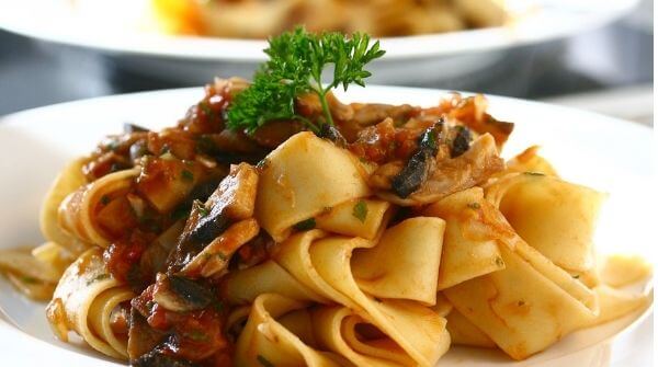 A tasty Pappardelle dish.